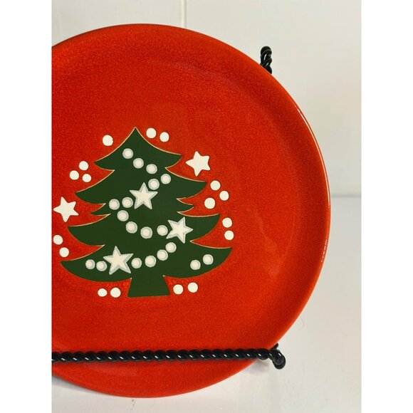 VTG Waechtersbach Christmas Tree Plate | Red 8" Holiday Serving Dish Accents - Picture 2 of 5